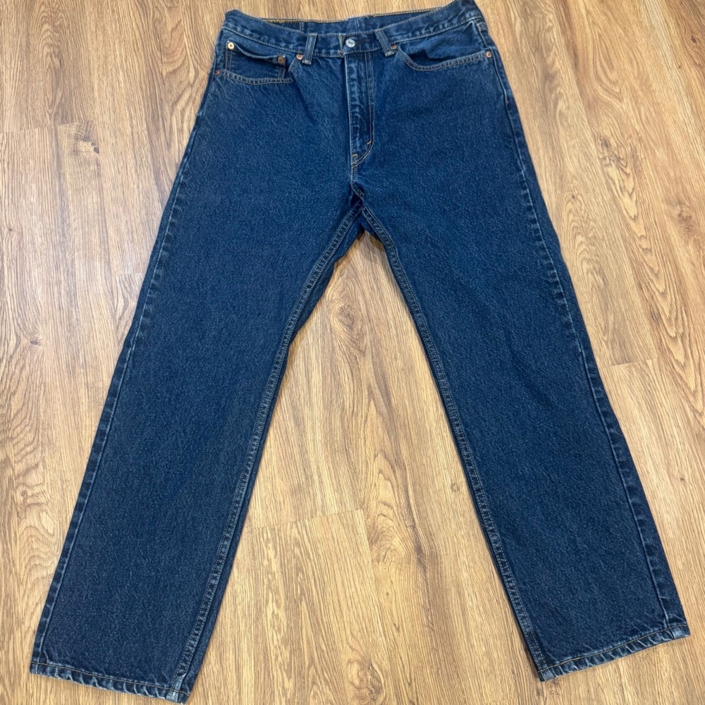 Levi's 505 Regular Fit Jeans Mens 35x30 Dark Wash Excellent Straight Leg Denim